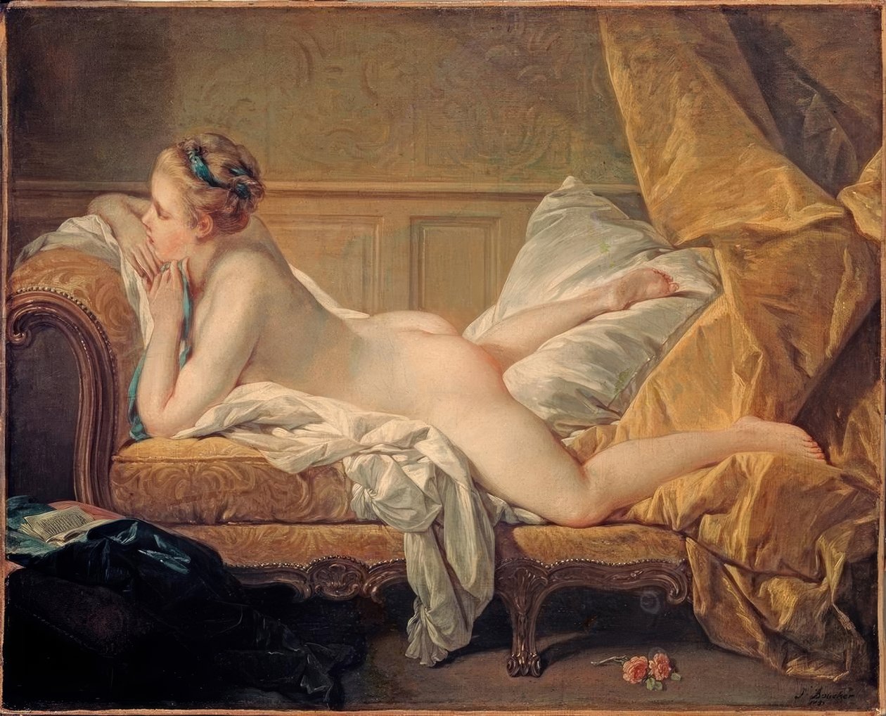 Odpoczywająca dziewczyna autorstwa François Boucher