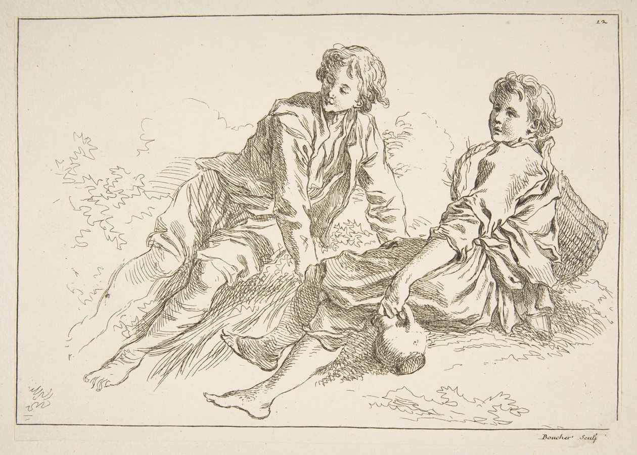 Arkusz szkiców, 1753. autorstwa François Boucher
