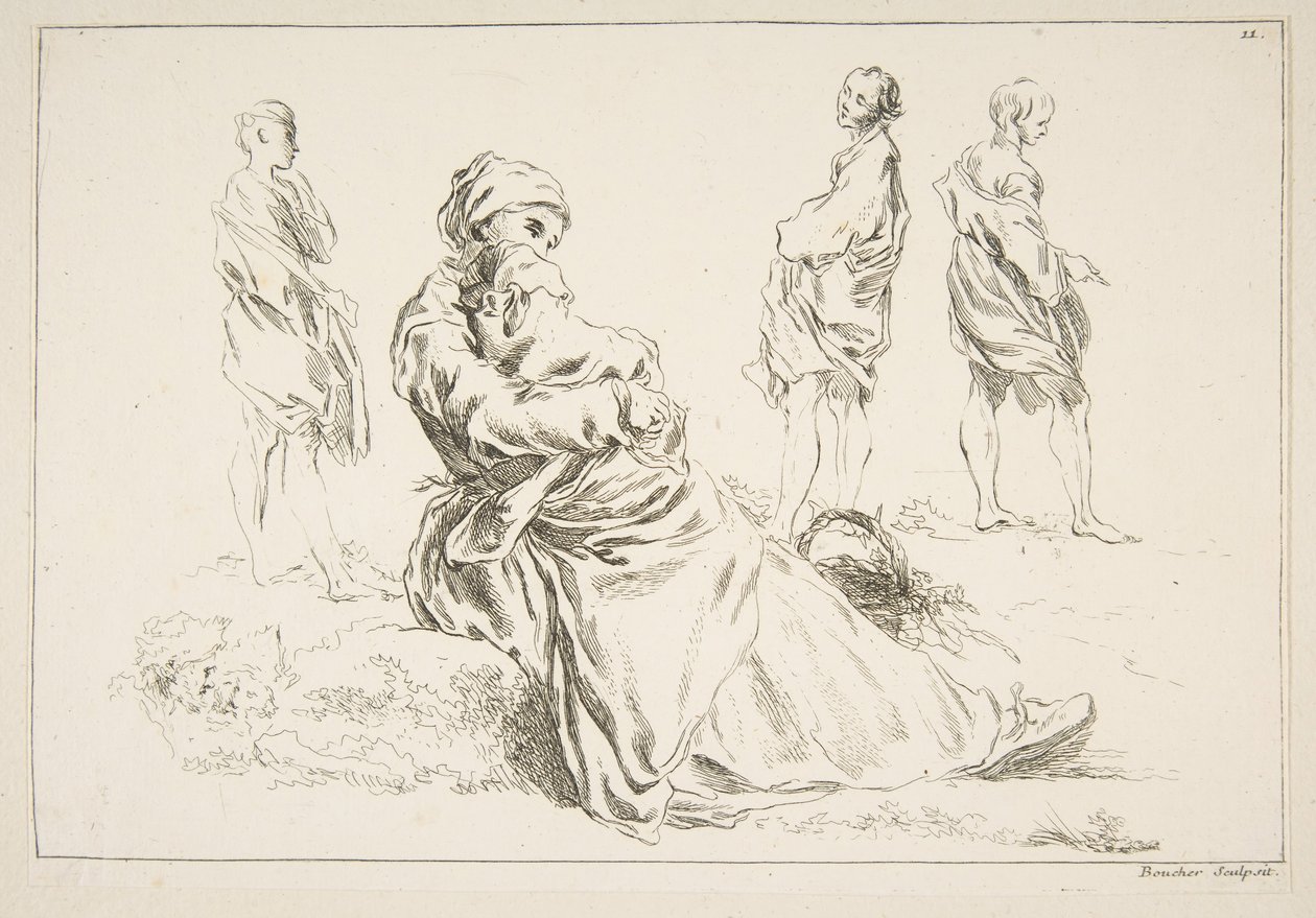 Arkusz szkiców, 1753. autorstwa François Boucher
