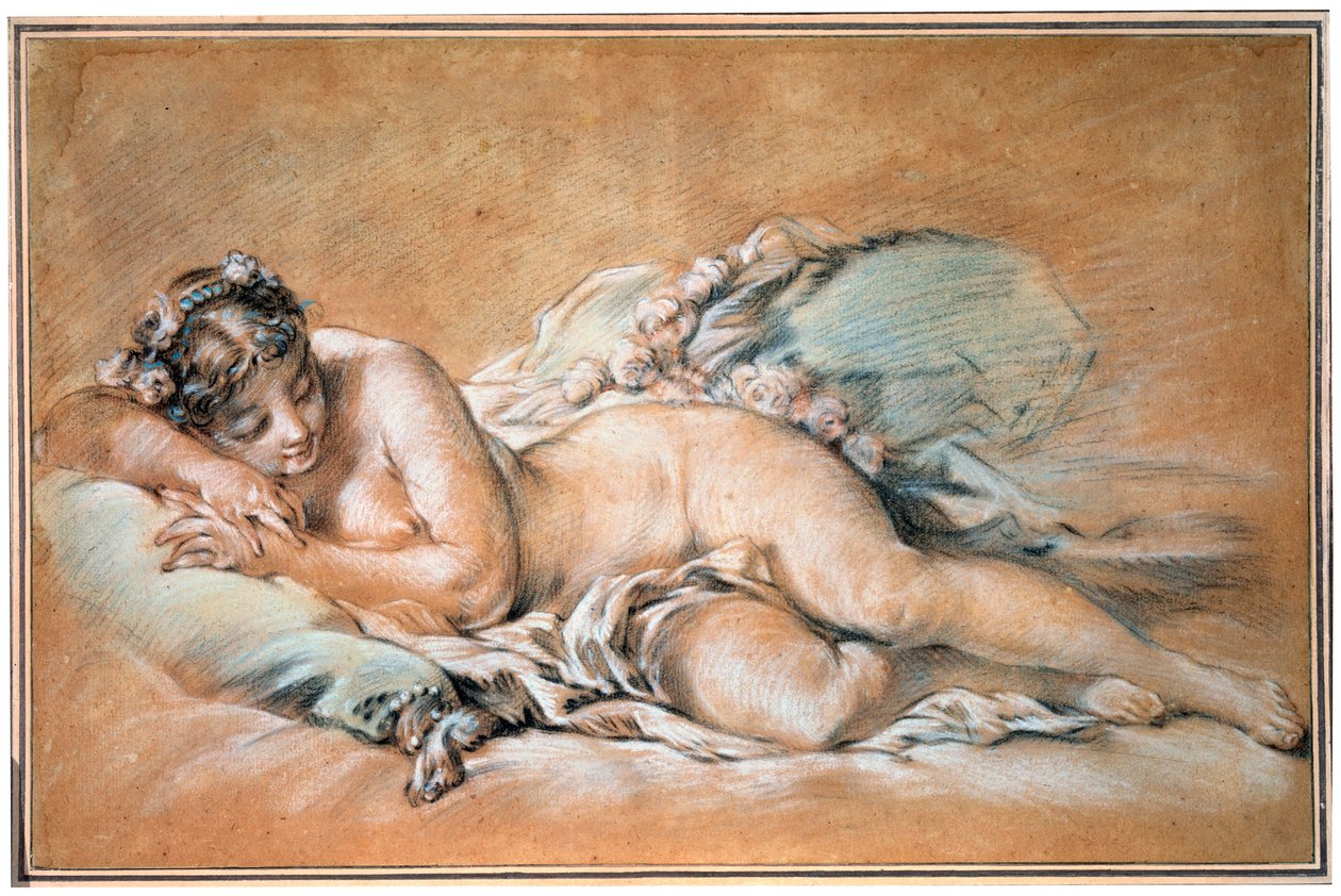 Śpiąca młoda kobieta, 1758. autorstwa François Boucher