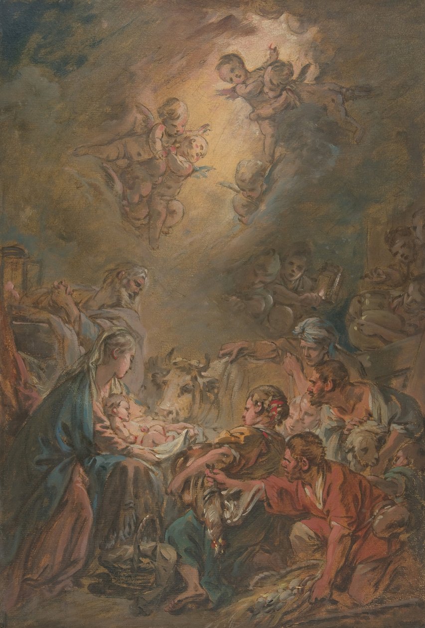 Adoracja pasterzy, . autorstwa François Boucher