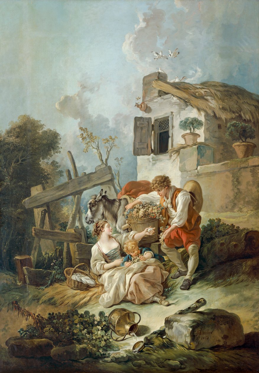„Wymiana produktów”, 1768 autorstwa François Boucher