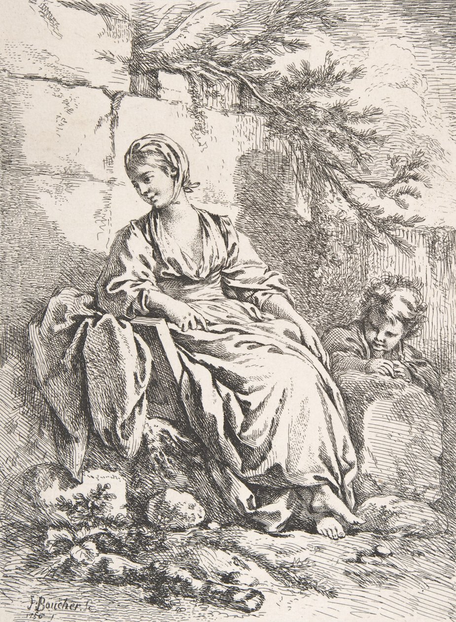 Młoda dziewczyna odpoczywa, 1756. autorstwa François Boucher