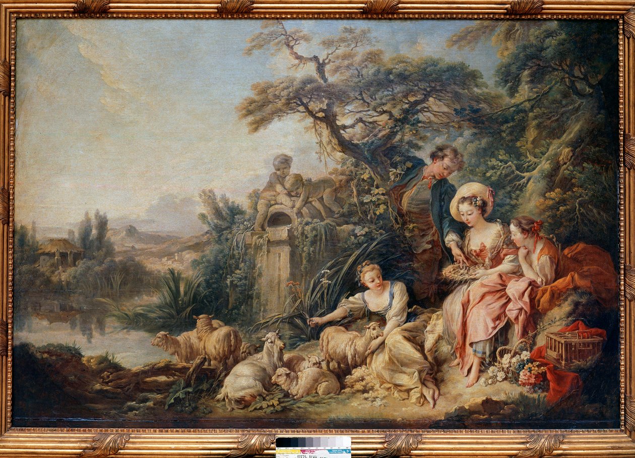 Gniazdo lub prezenty obrazu pasterza autorstwa Francois Bouchera (1703-1770) autorstwa François Boucher