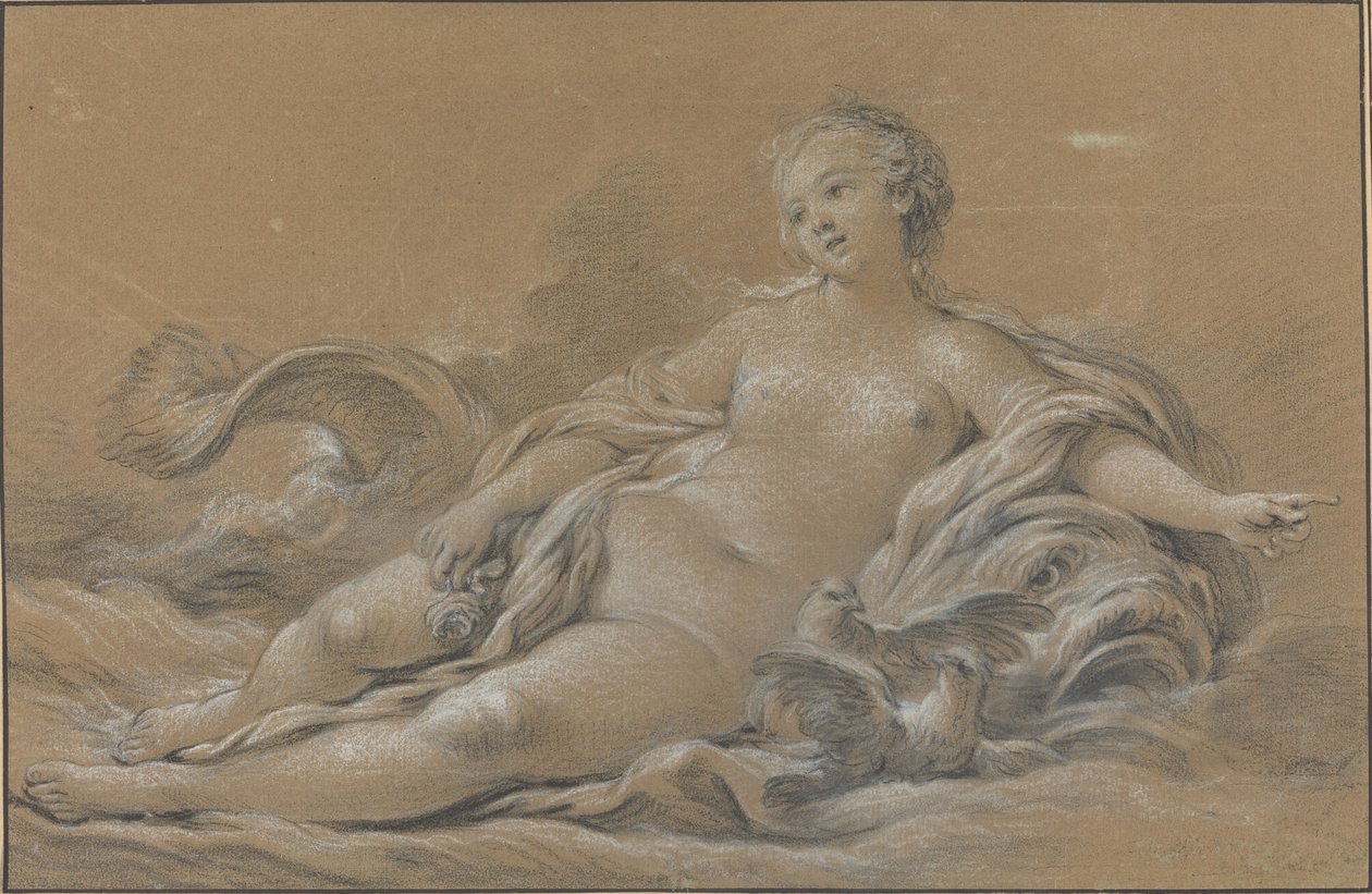 Wenus leżąca na delfinie autorstwa François Boucher