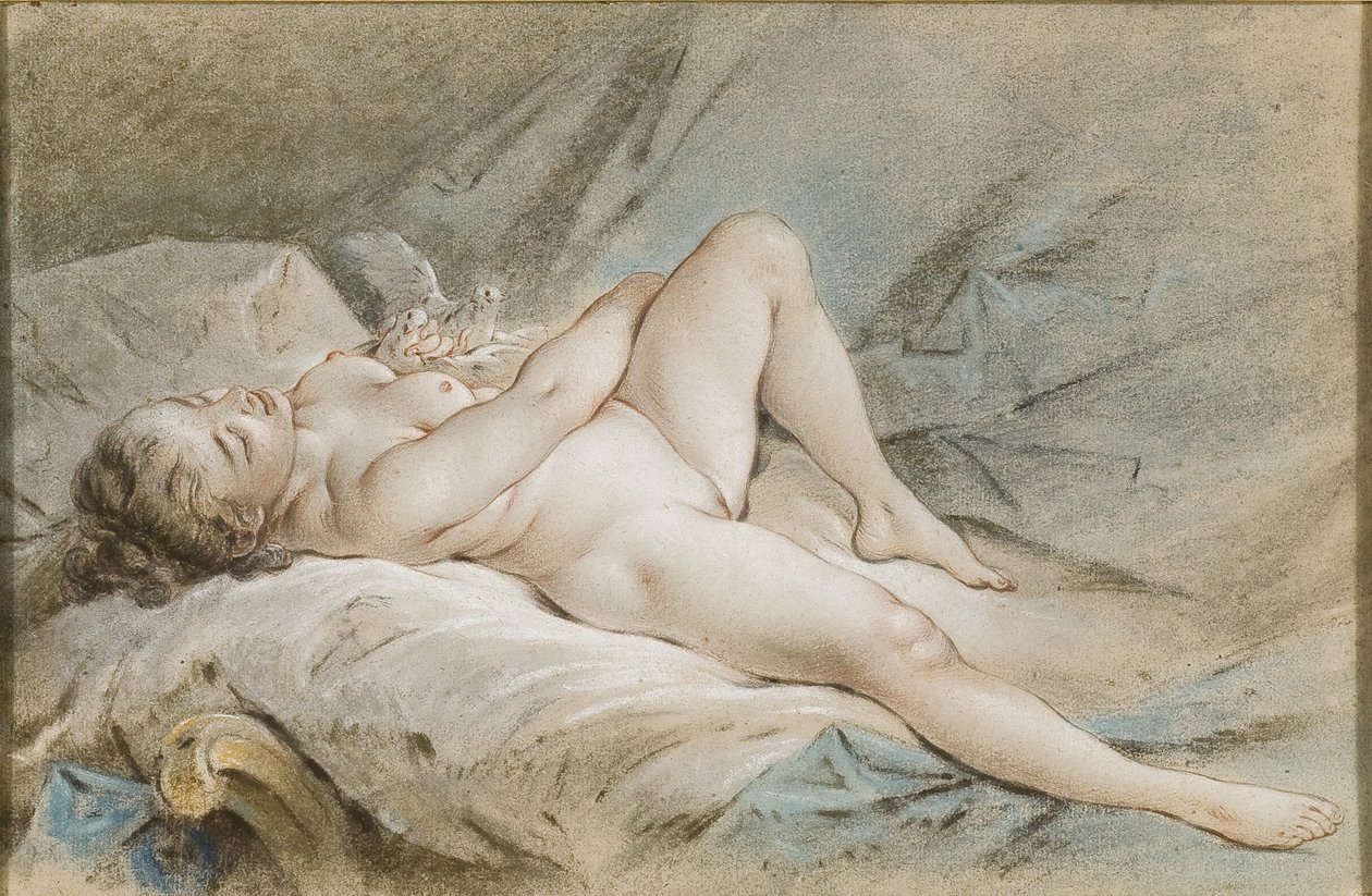 Wenus bawi się dwoma gołębiami autorstwa François Boucher