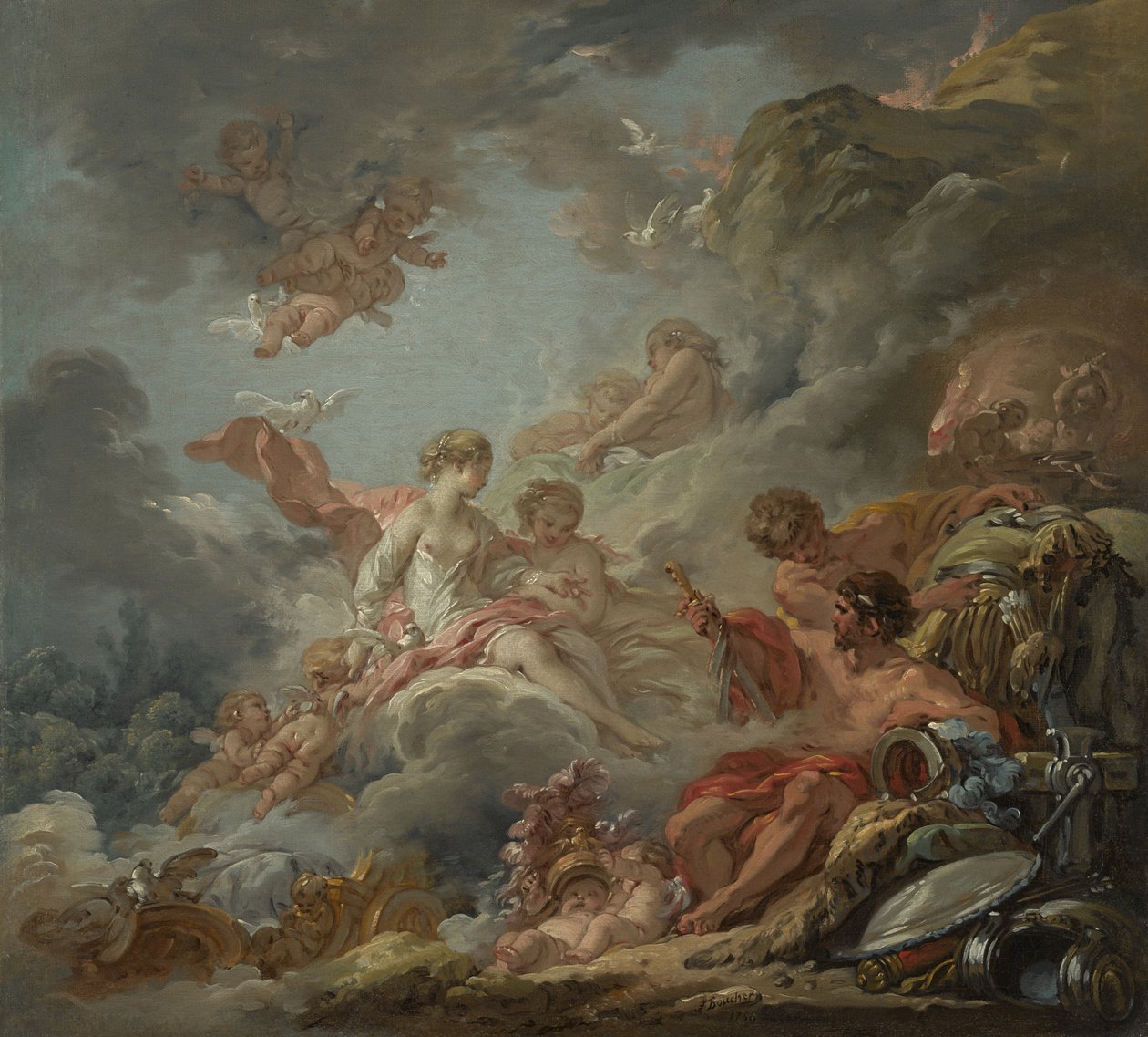 Wulkan przedstawiający Wenus broń za Eneasza, 1756 r autorstwa François Boucher