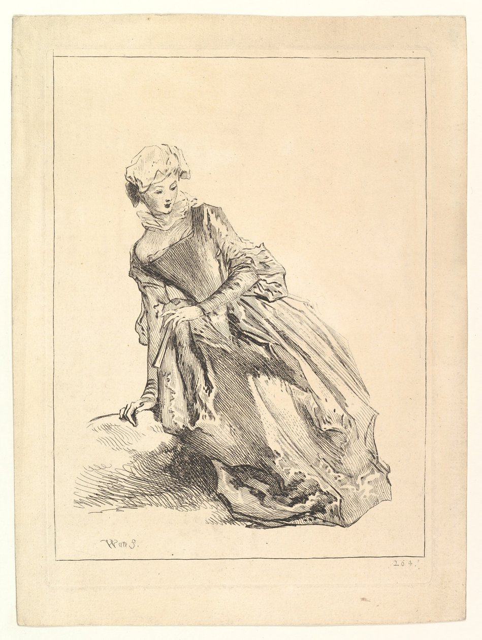 Kobieta pochylająca się w lewo, 1722-28. autorstwa François Boucher