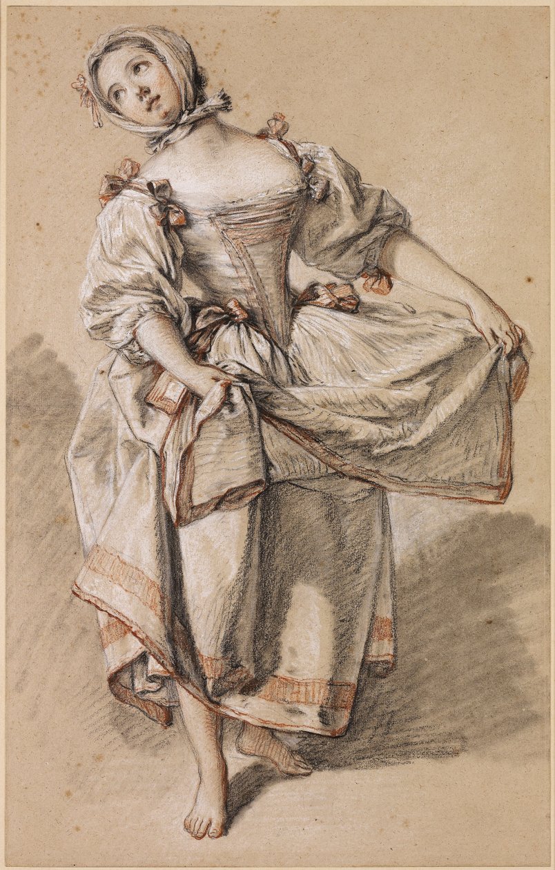 Młoda wiejska dziewczyna tańczy autorstwa François Boucher