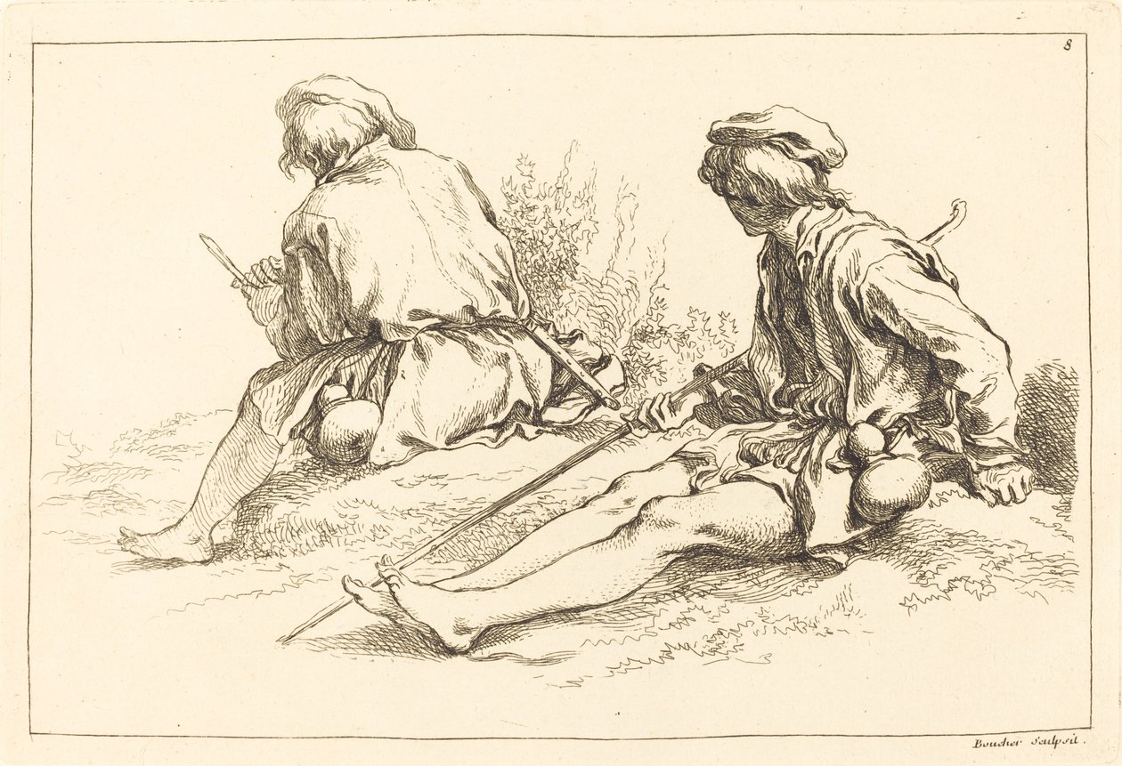 Siedzący pasterze autorstwa François Boucher after Abraham Bloemaert