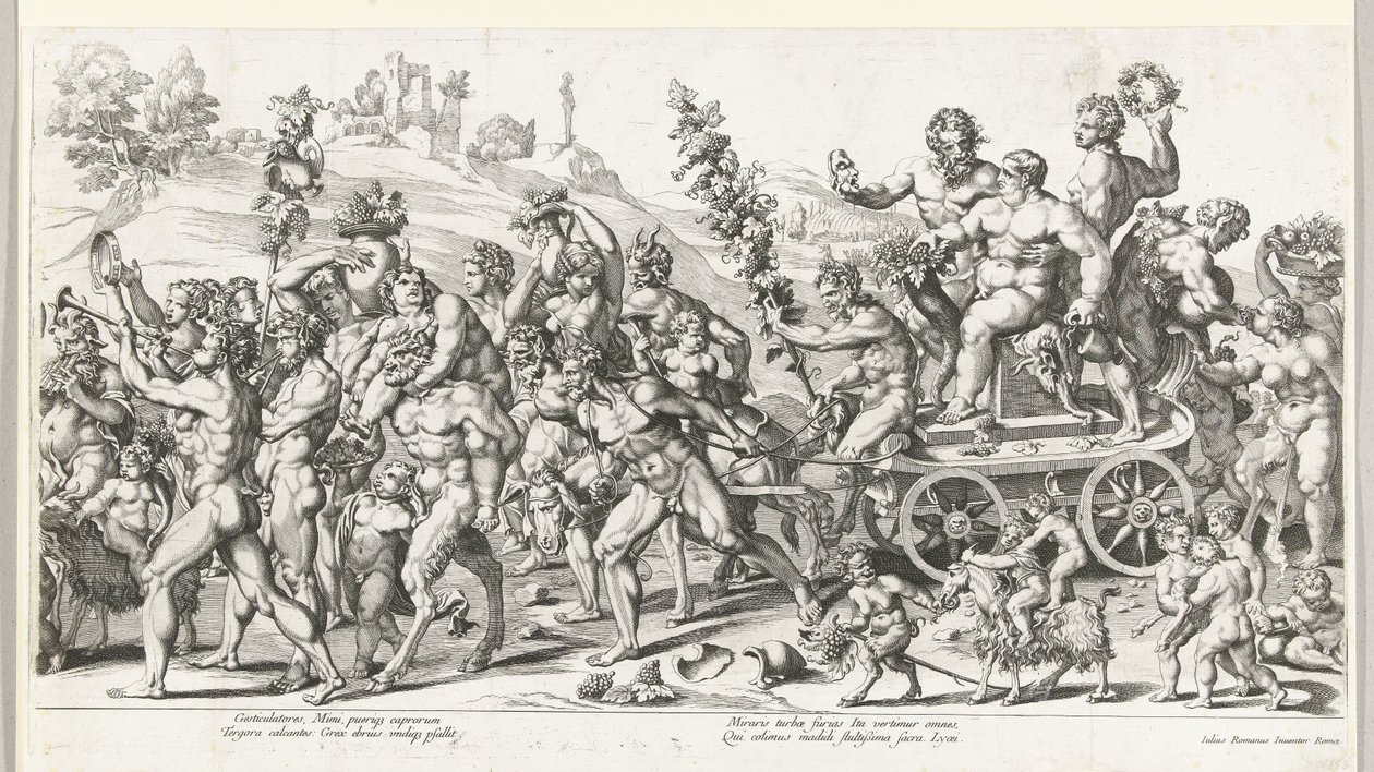 Triumf Bachusa, prawa połowa autorstwa François Chauveau (attributed to)