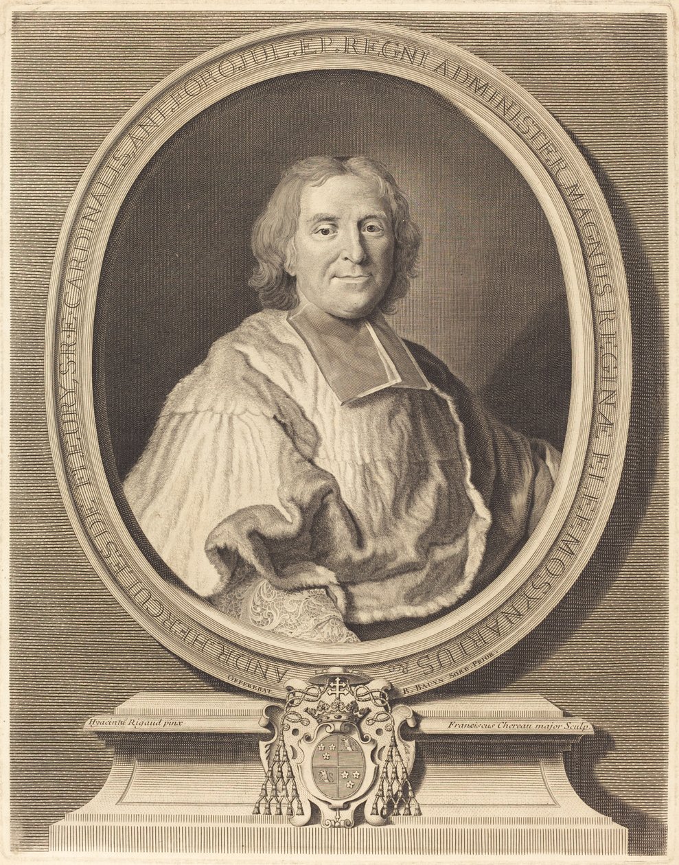 kardynał Fleury autorstwa François Chereau I after Hyacinthe Rigaud