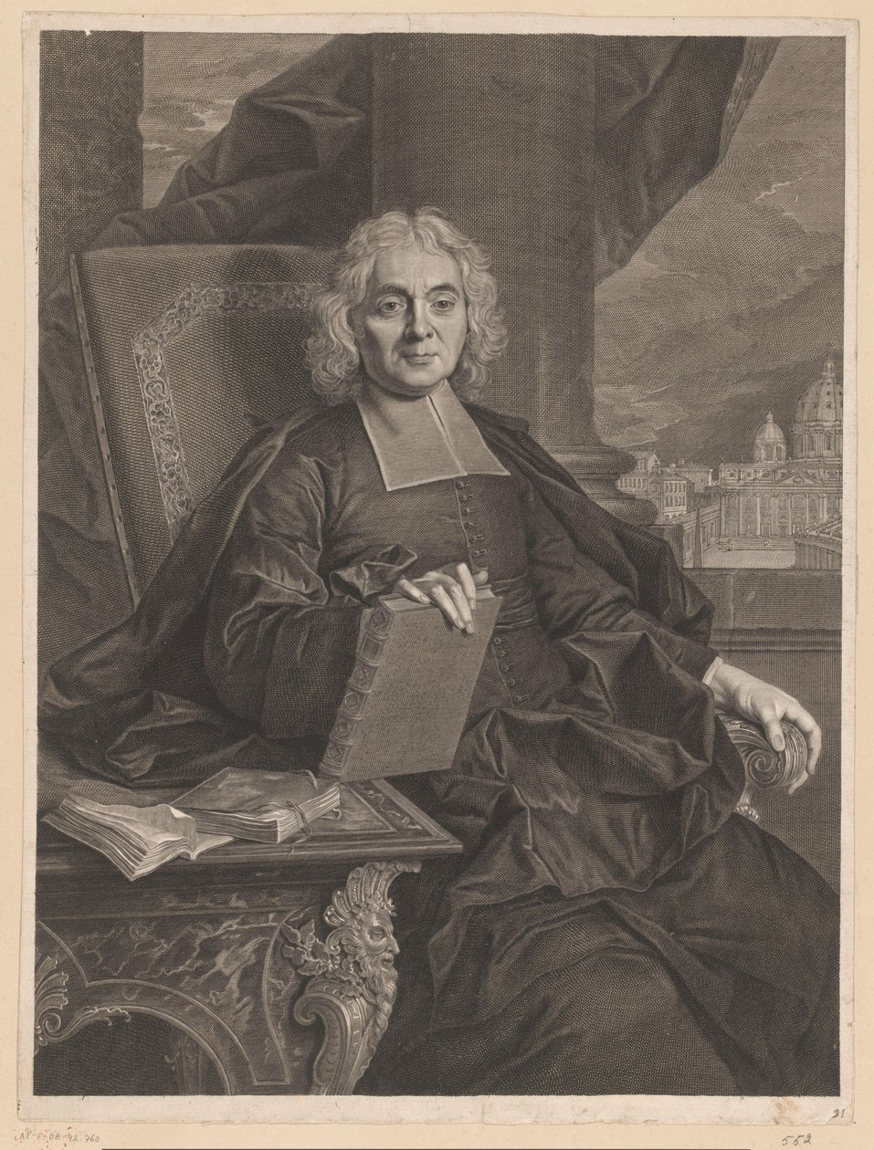 Portret Eusèbe Renaudot w wieku 74 autorstwa François Chéreau (I)
