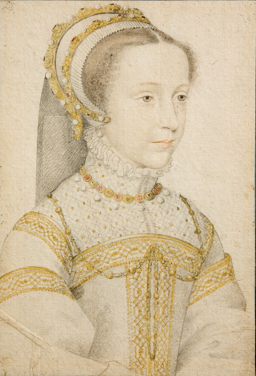 Portret Marii Stuart, królowej Szkotów, w wieku 12 lub 13 lat. autorstwa François Clouet