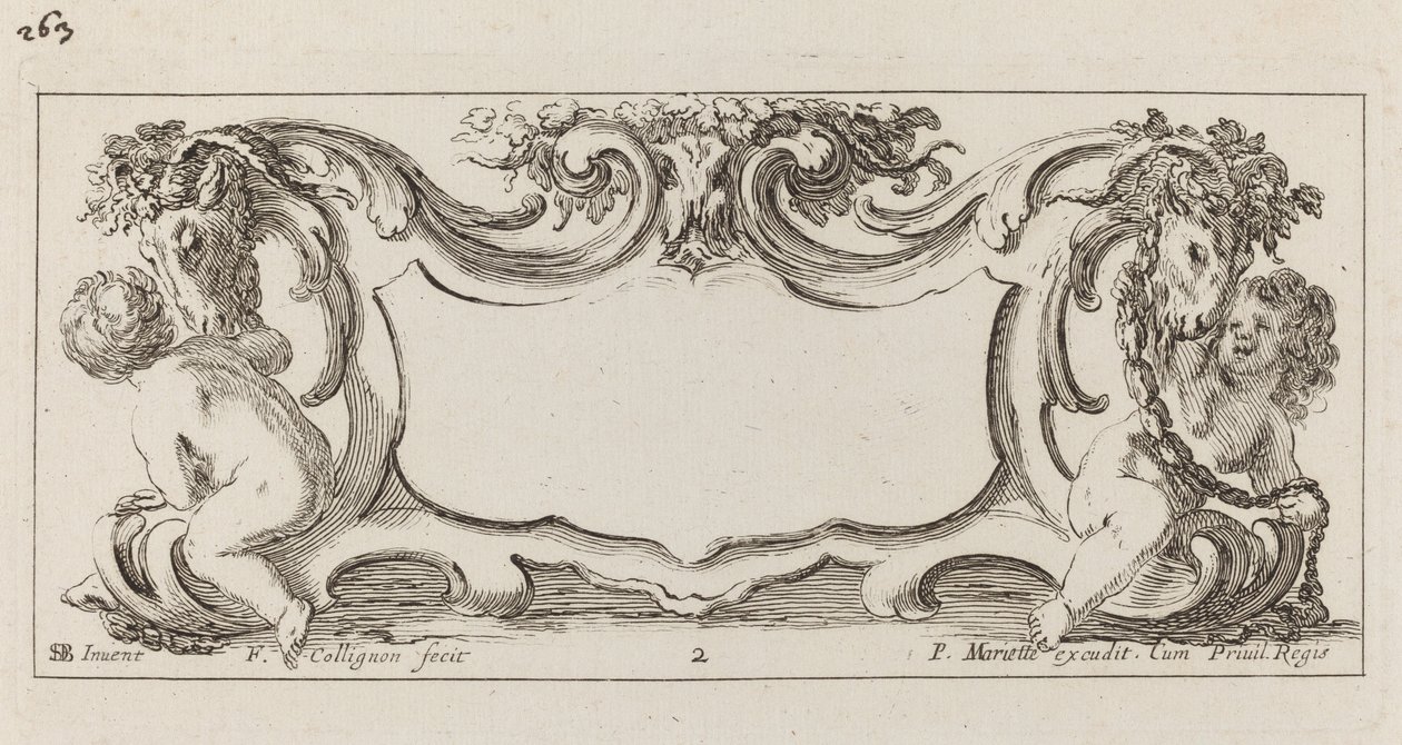 Kartusz autorstwa François Collignon after Stefano Della Bella