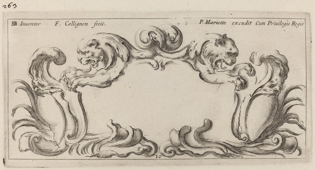 Kartusz autorstwa François Collignon after Stefano Della Bella
