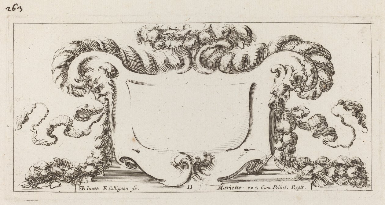 Kartusz autorstwa François Collignon after Stefano Della Bella
