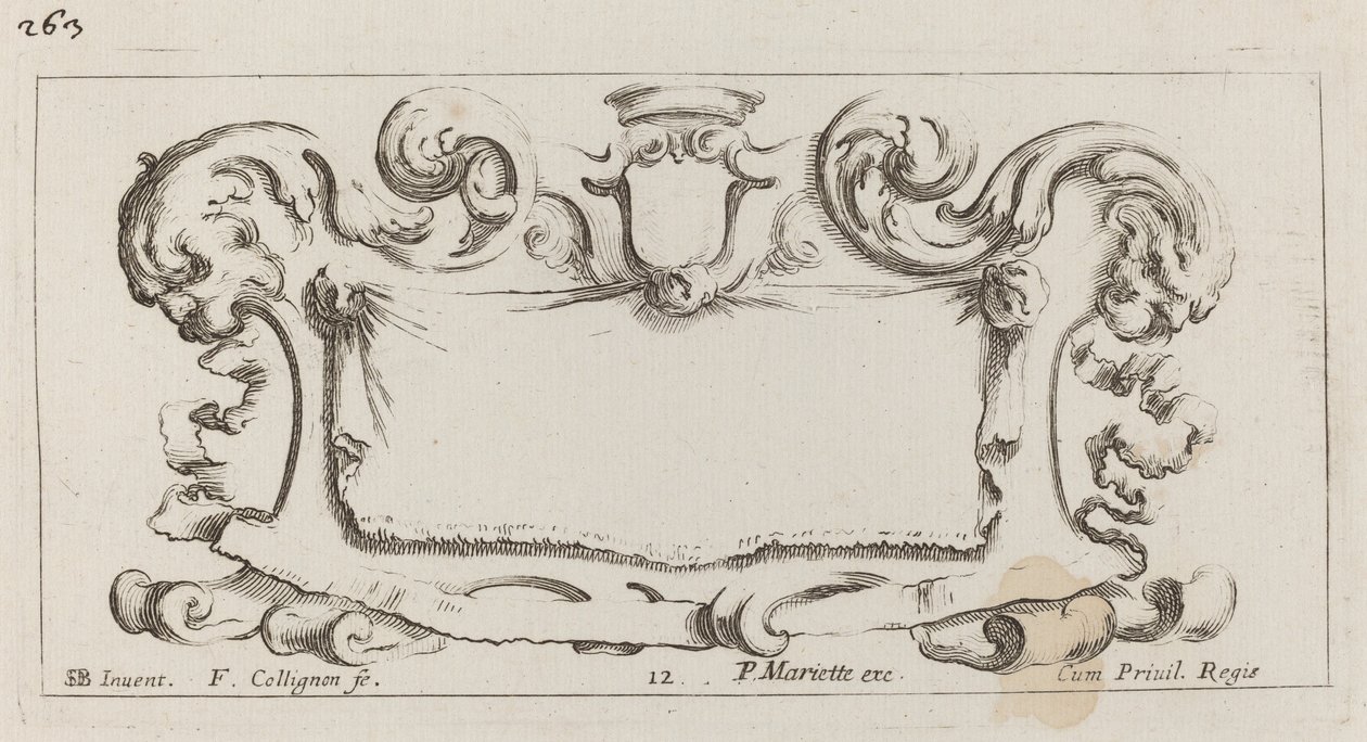 Kartusz autorstwa François Collignon after Stefano Della Bella