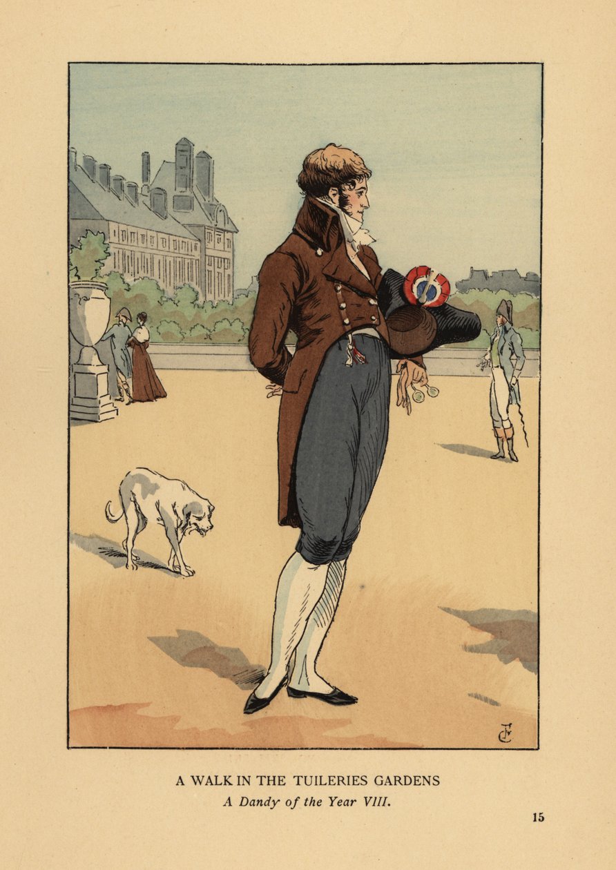 Spacer po Ogrodach Tuileries. Dandys Roku VIII autorstwa François Courboin