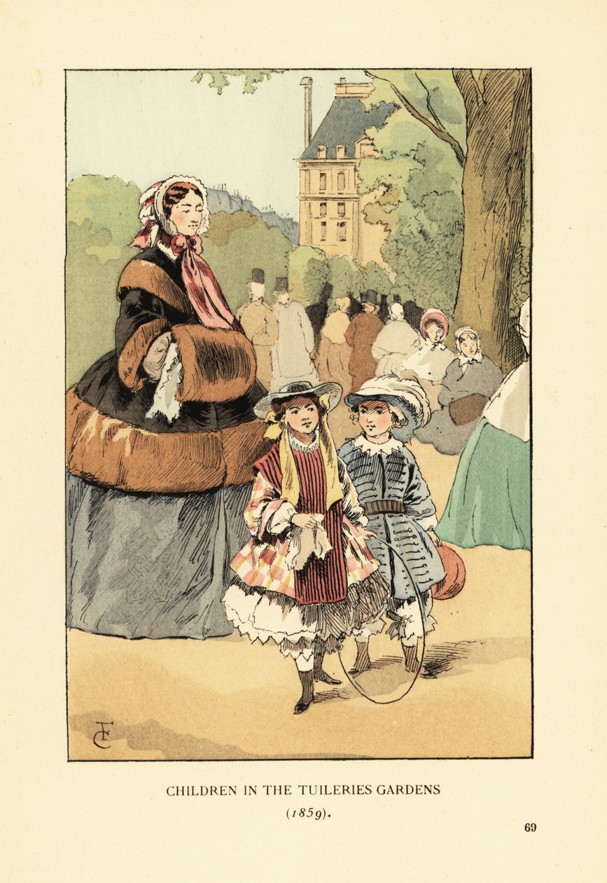 Dzieci w Ogrodach Tuileries w 1859 r autorstwa François Courboin