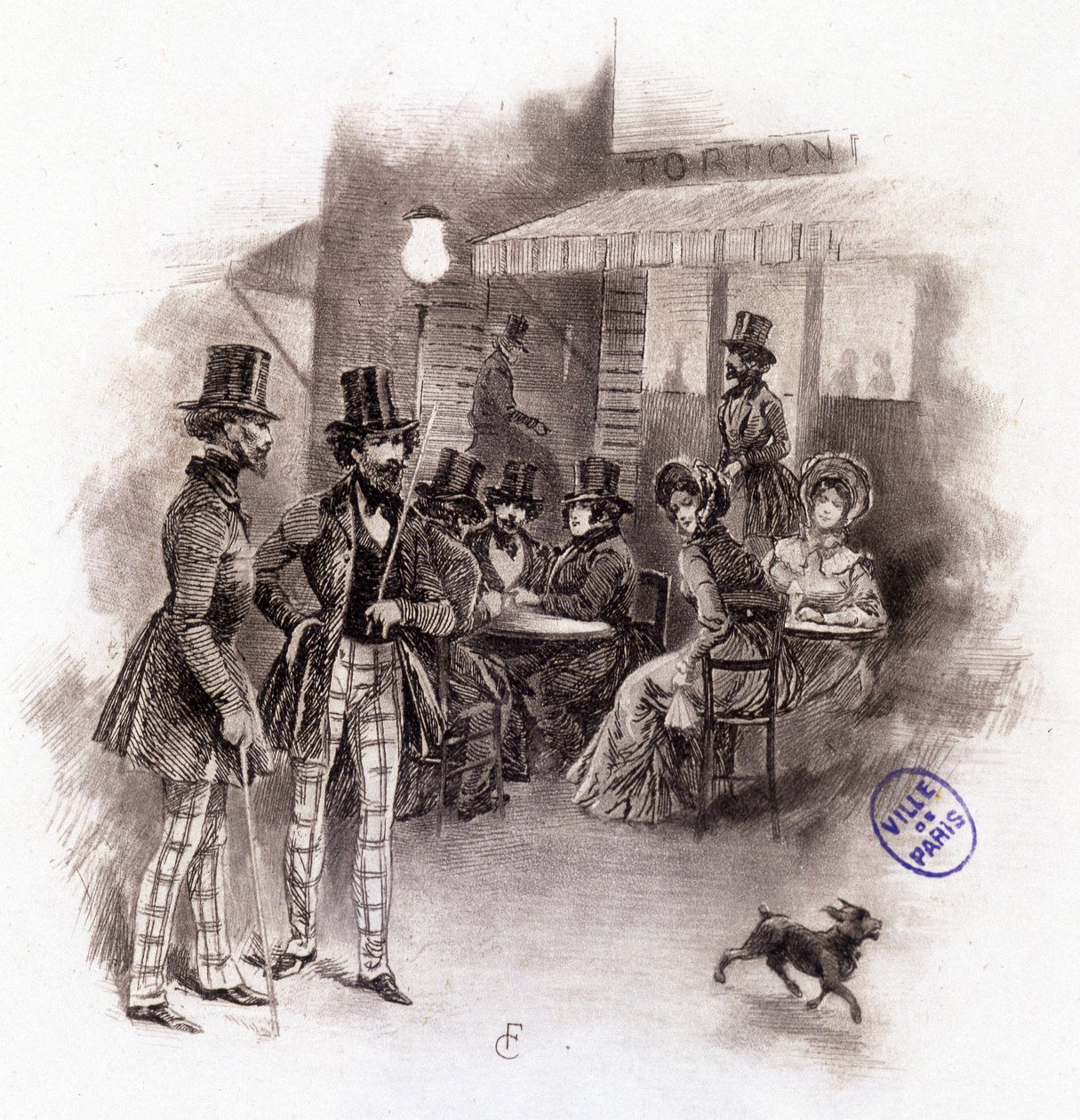 Ilustracja „” Profile of grisette””” nowego należącego do Receuil „”Mimi de Pinson”” autorstwa Alfreda de Musseta autorstwa François Courboin