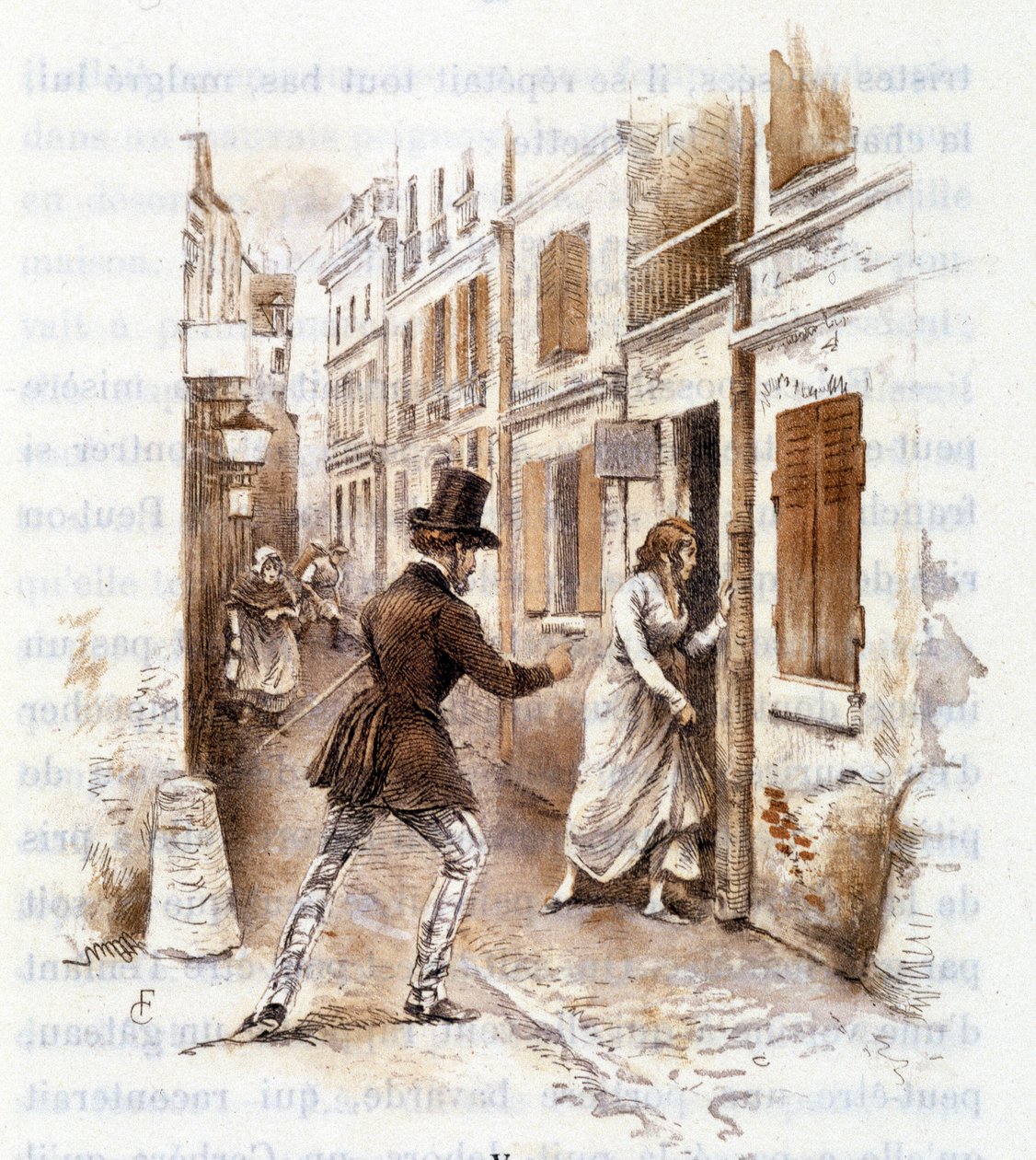Ilustracja „” Profile of grisette””” nowego należącego do Receuil „”Mimi de Pinson”” autorstwa Alfreda de Musseta autorstwa François Courboin