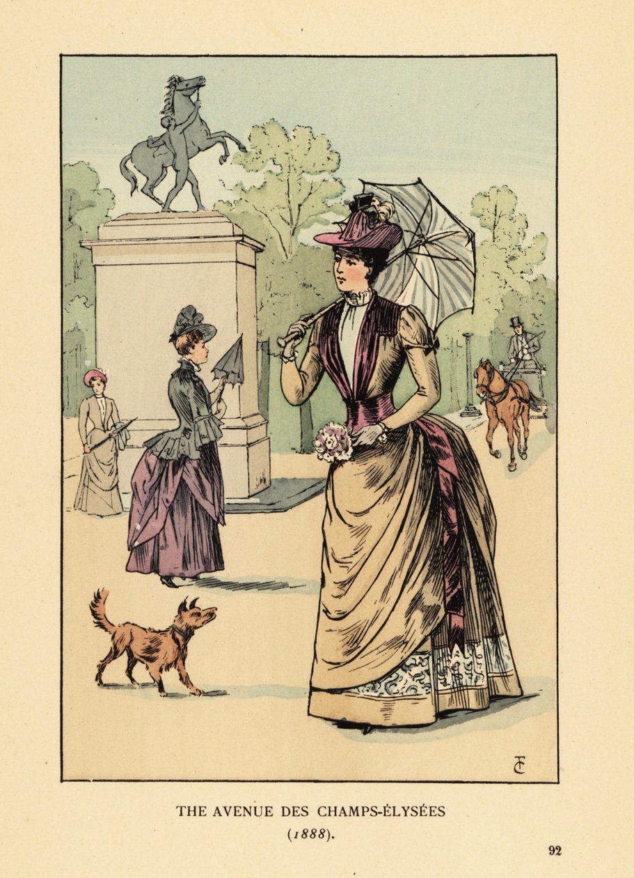 Avenue des Champs-Elysées w 1888 r. autorstwa François Courboin