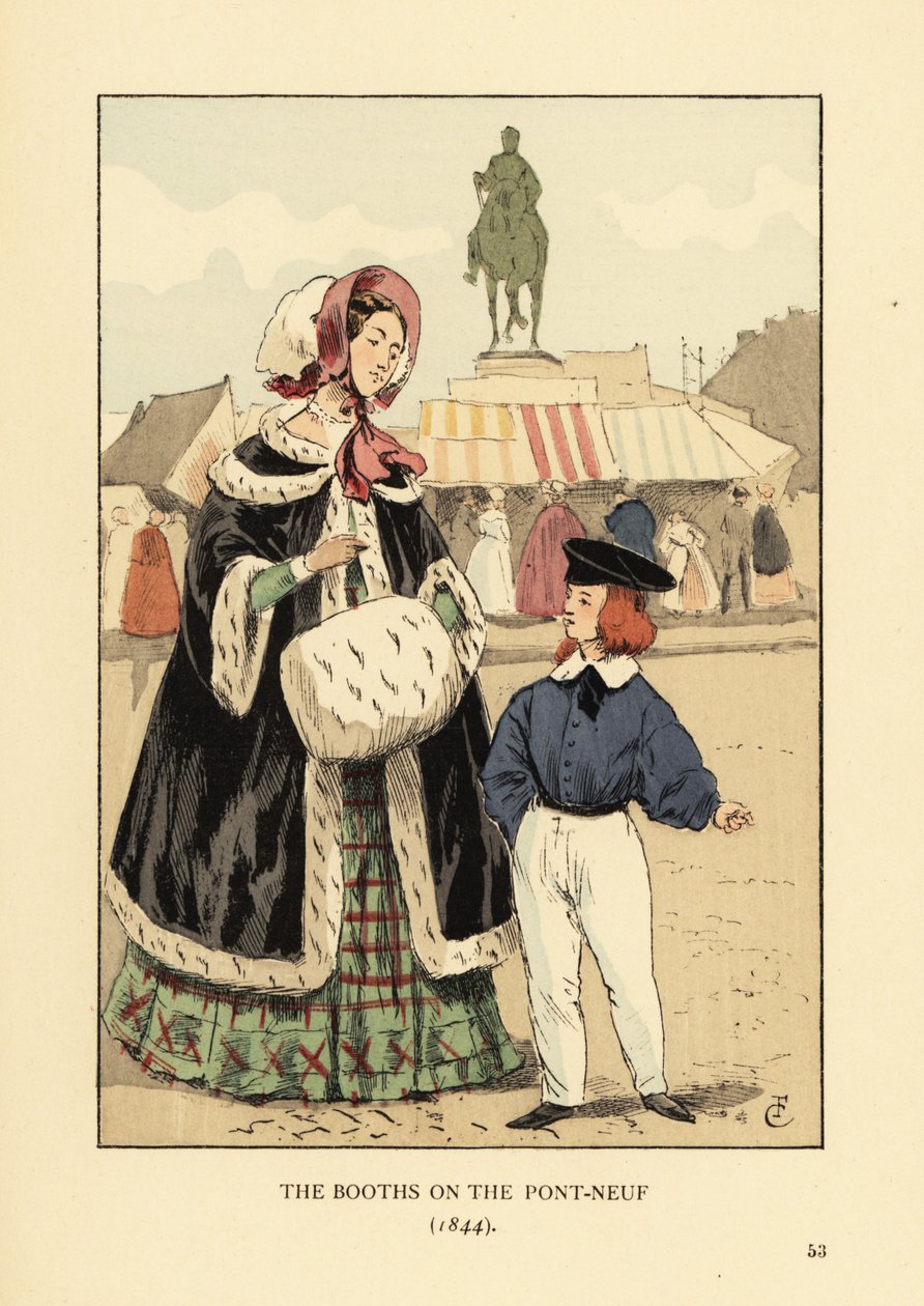 Kabiny na Pont Neuf, Paryż autorstwa François Courboin