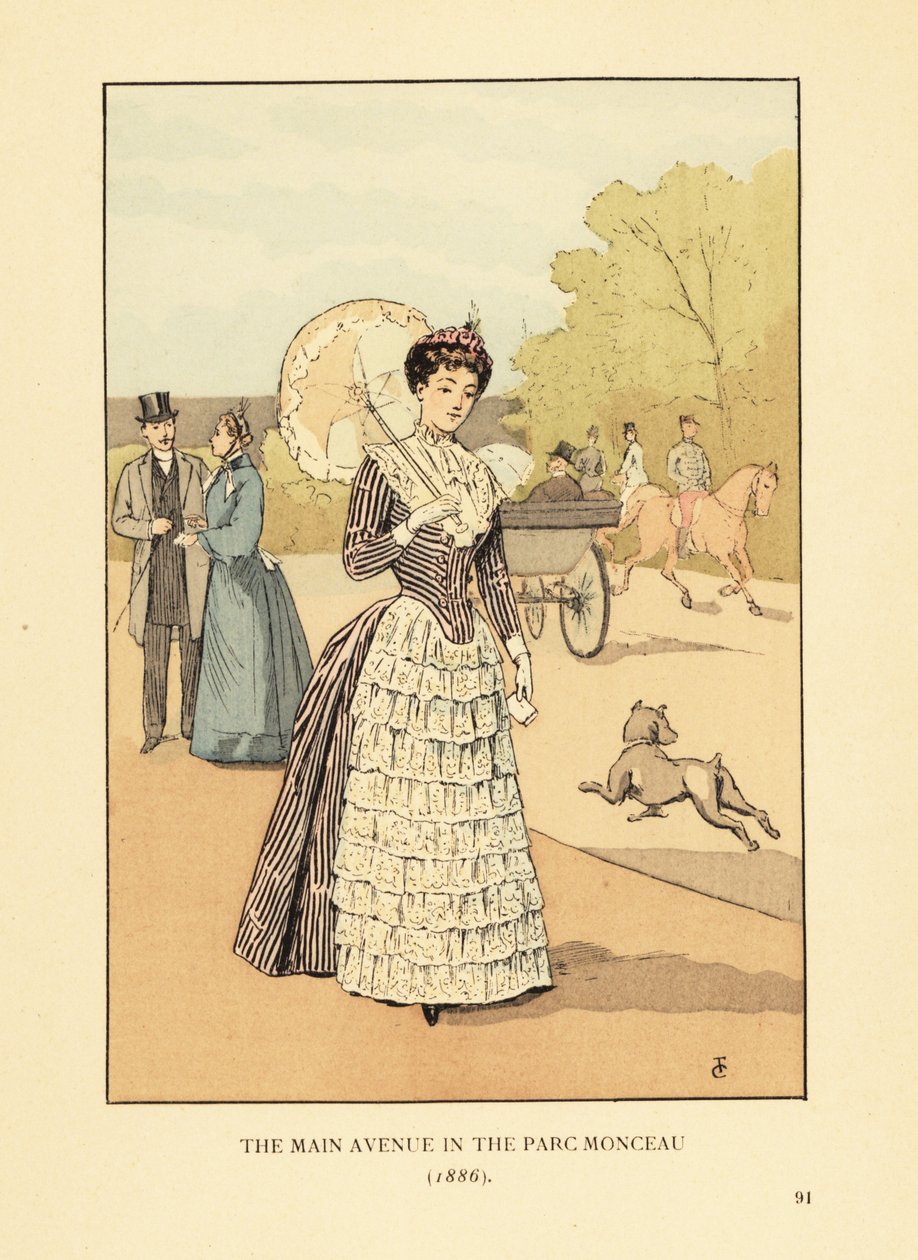 Główna aleja w Parc Monceau autorstwa François Courboin
