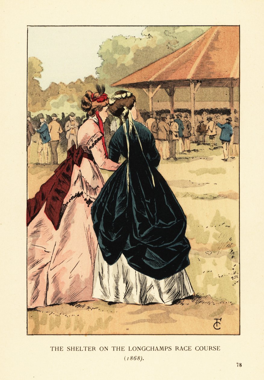 Schronisko na torze wyścigowym Longchamps autorstwa François Courboin
