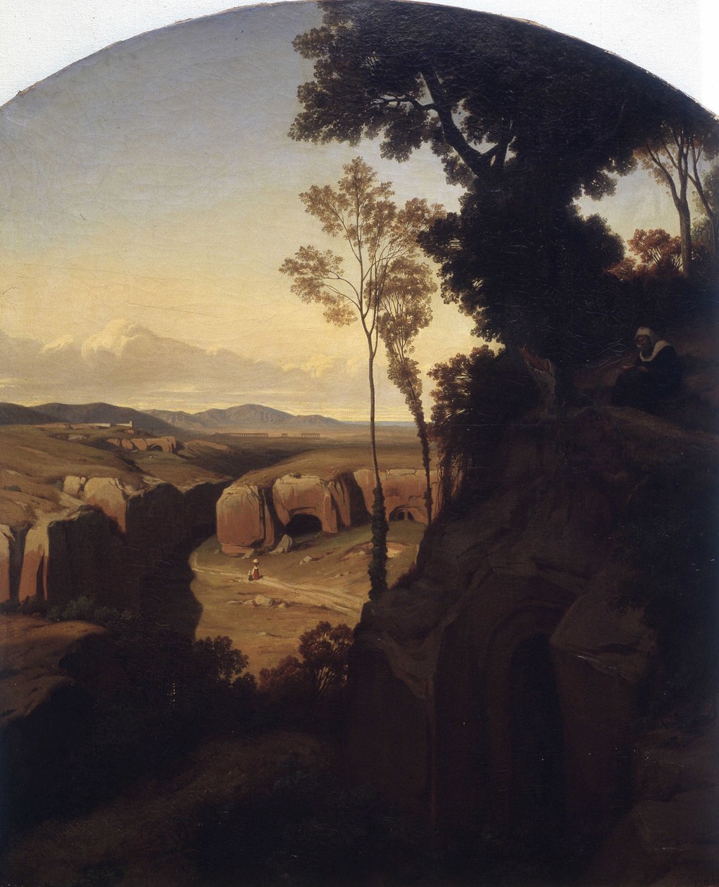 Widok na kamieniołomy Cervara w pobliżu Rzymu autorstwa François Edouard Bertin