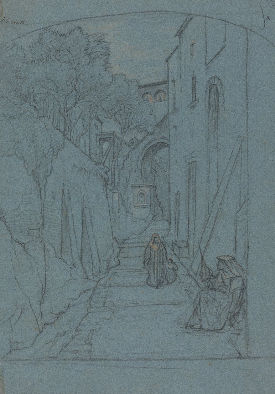 Zobacz ulicę w Sorrento [verso] autorstwa François Edouard Bertin