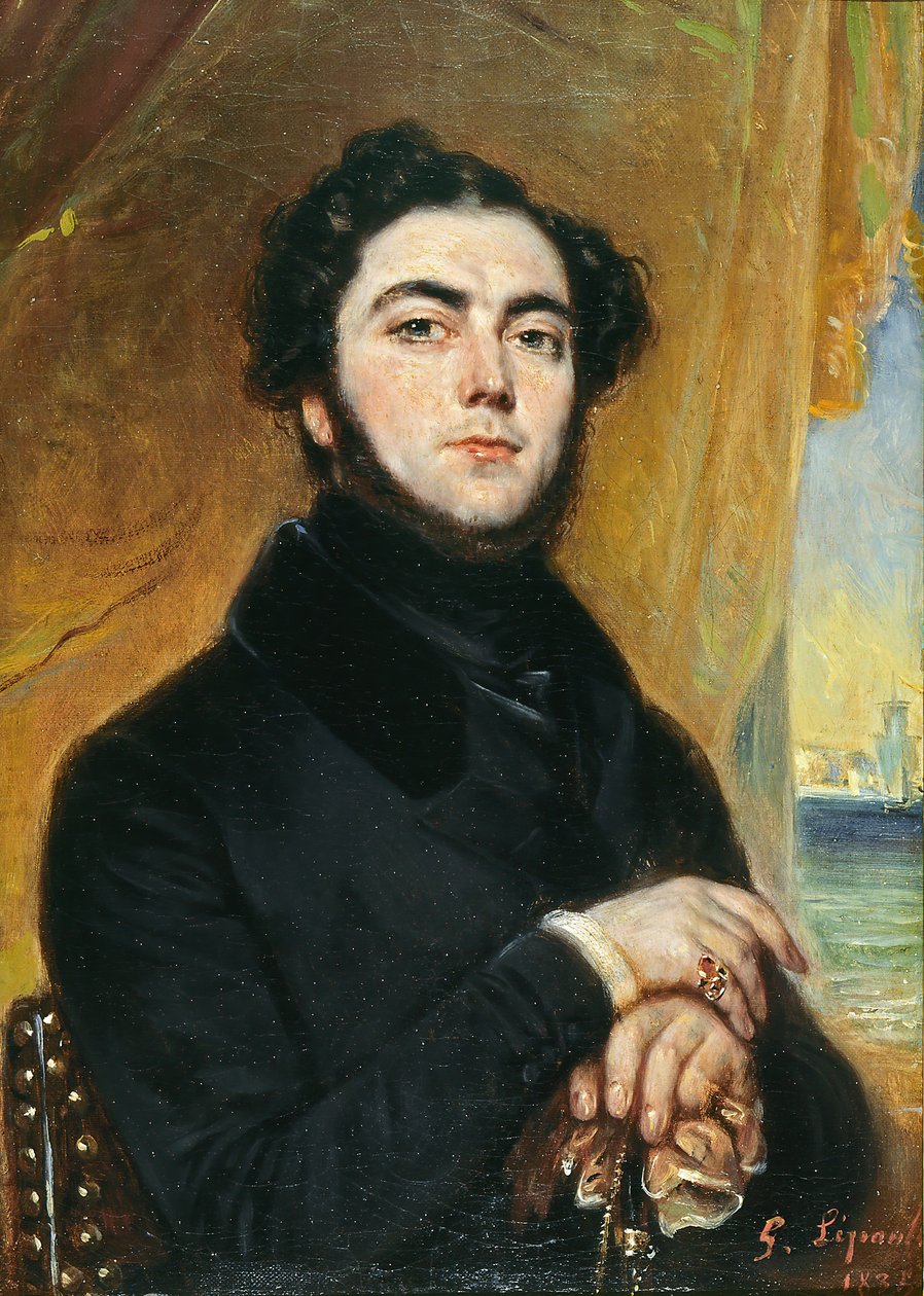 Portret powieściopisarza Eugène Sue 1804-1857, 1836. autorstwa François Gabriel Lépaulle