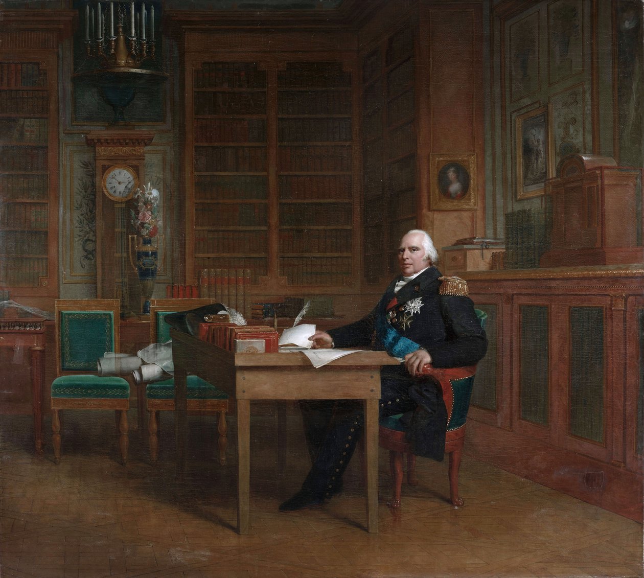 Król Ludwik XVIII w swoim gabinecie w Tuileries autorstwa François Gérard