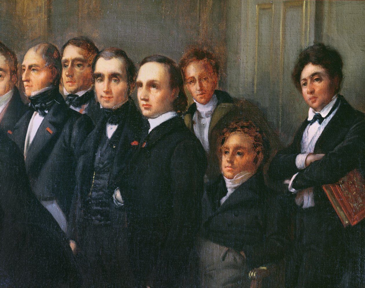Wykład we foyer Comedie Francaise, 26 maja 1828 (detal) autorstwa François Joseph Heim