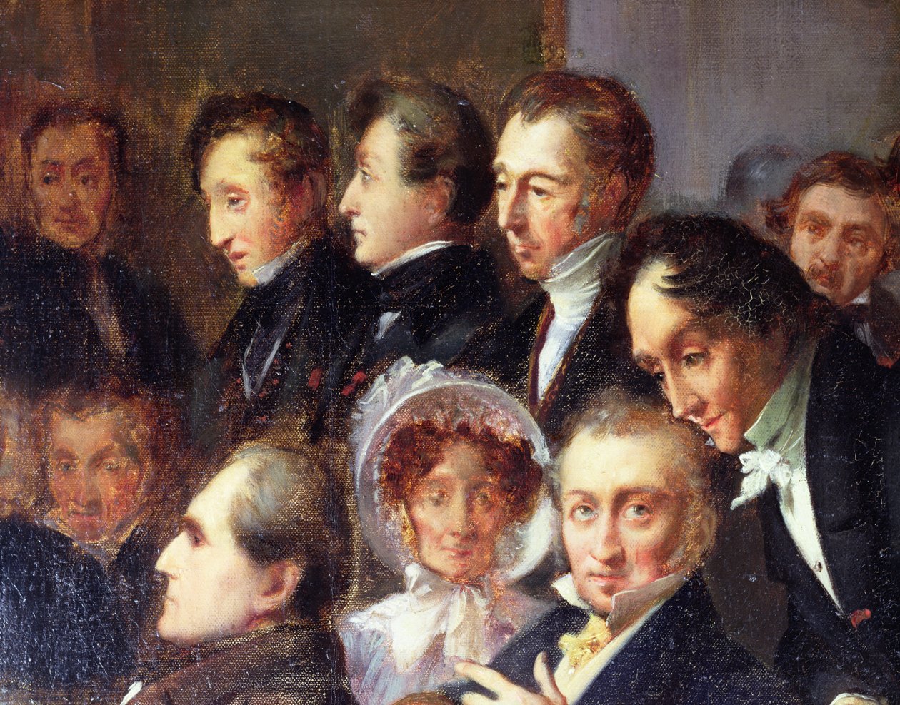 Wykład w Foyer Komedii Francuskiej, 26 maja 1828, ok. 1830 (szczegół) autorstwa François Joseph Heim