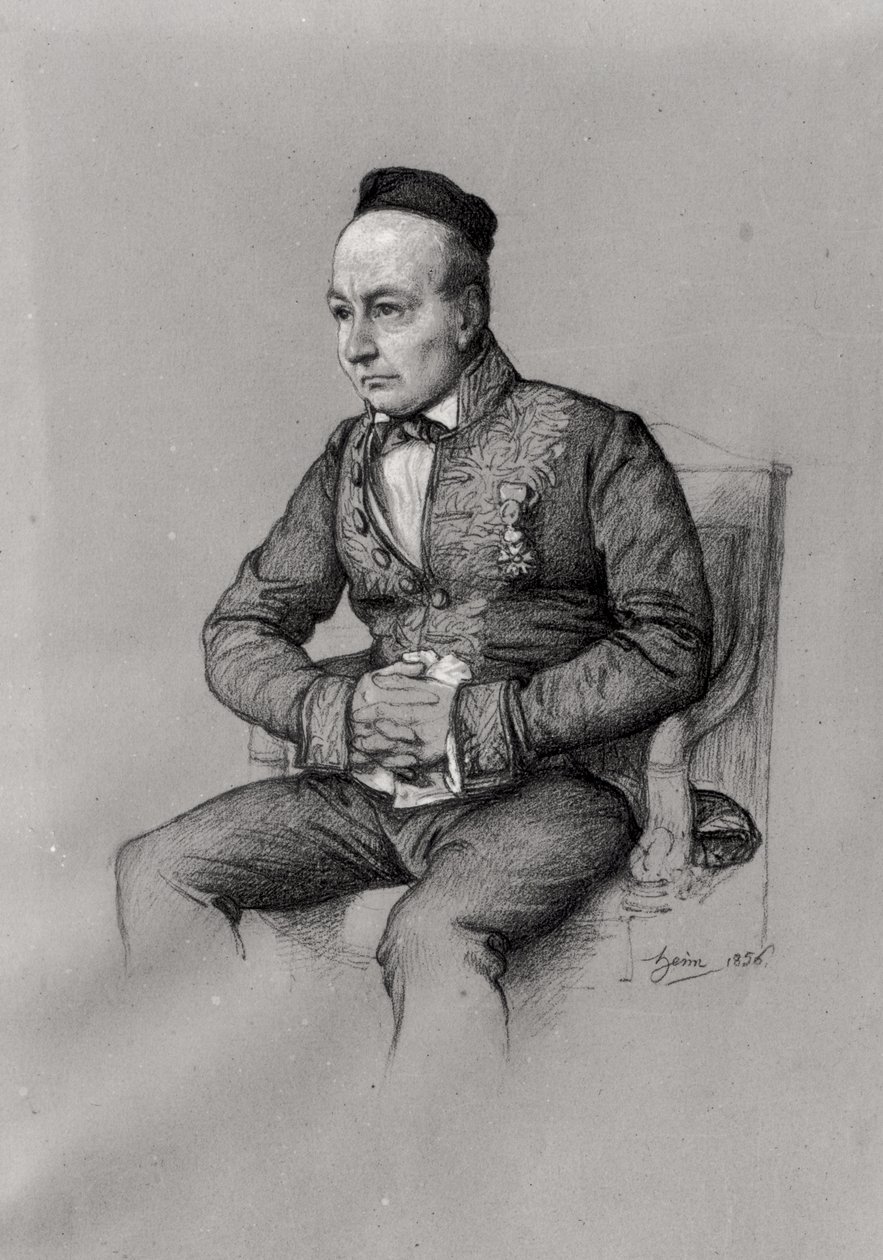 Portret Karola Augustyna Sainte-Beuve (1804-69) 1856 (kreda na papierze) autorstwa François Joseph Heim