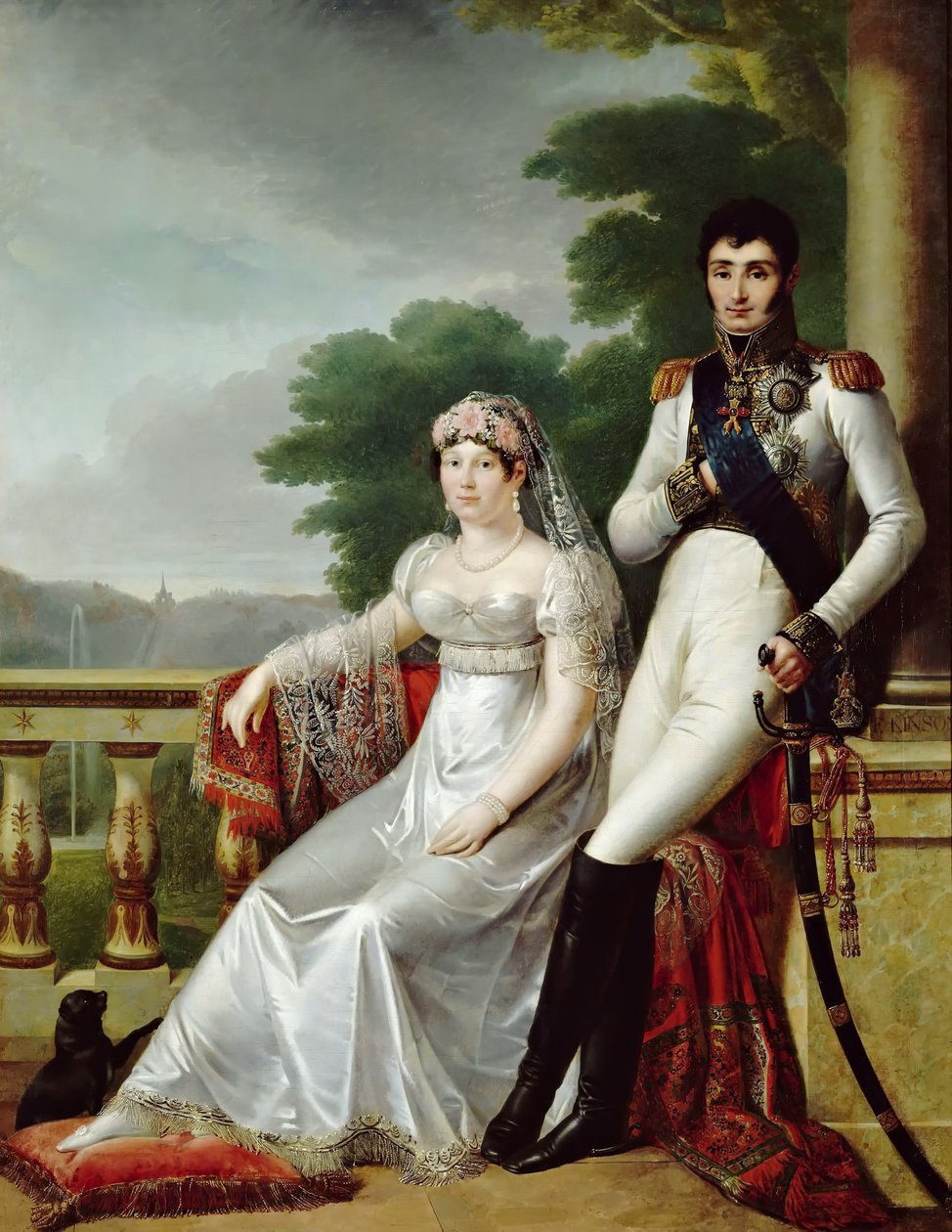 Jérôme Bonaparte i Katarzyna Wirtembergii jako król i królowa Westfalii autorstwa François Joseph Kinson