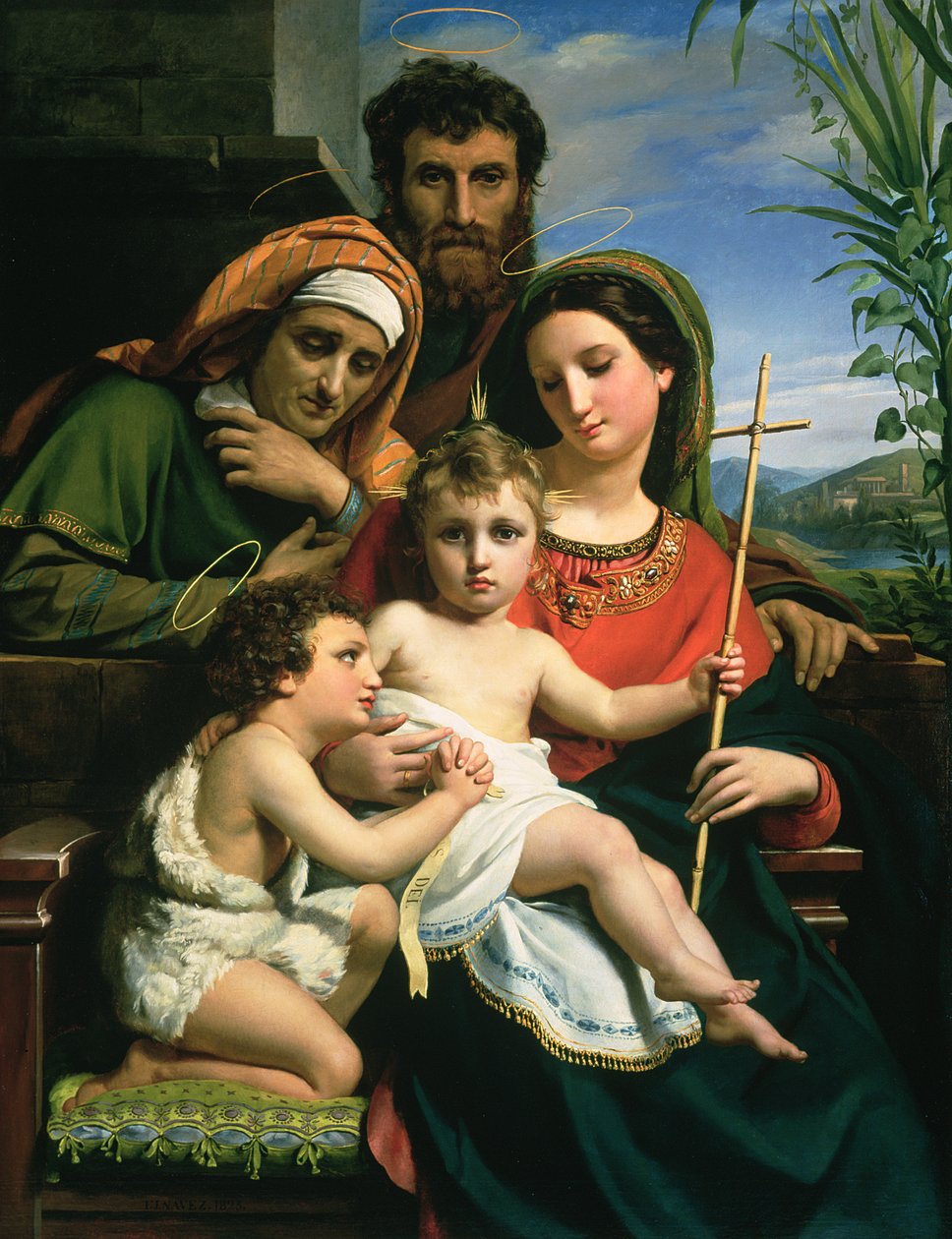 Święta Rodzina ze świętymi Janem Chrzcicielem i Elżbietą, 1823 autorstwa François Joseph Navez