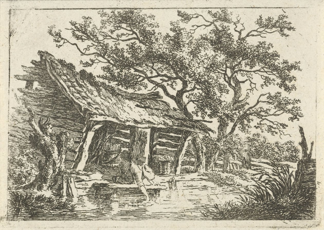 Krajobraz ze stodołą autorstwa François Joseph Pfeiffer (II)