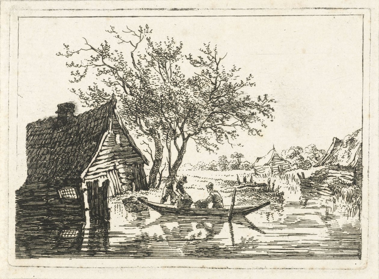 Krajobraz rzeki z farmą autorstwa François Joseph Pfeiffer (II)