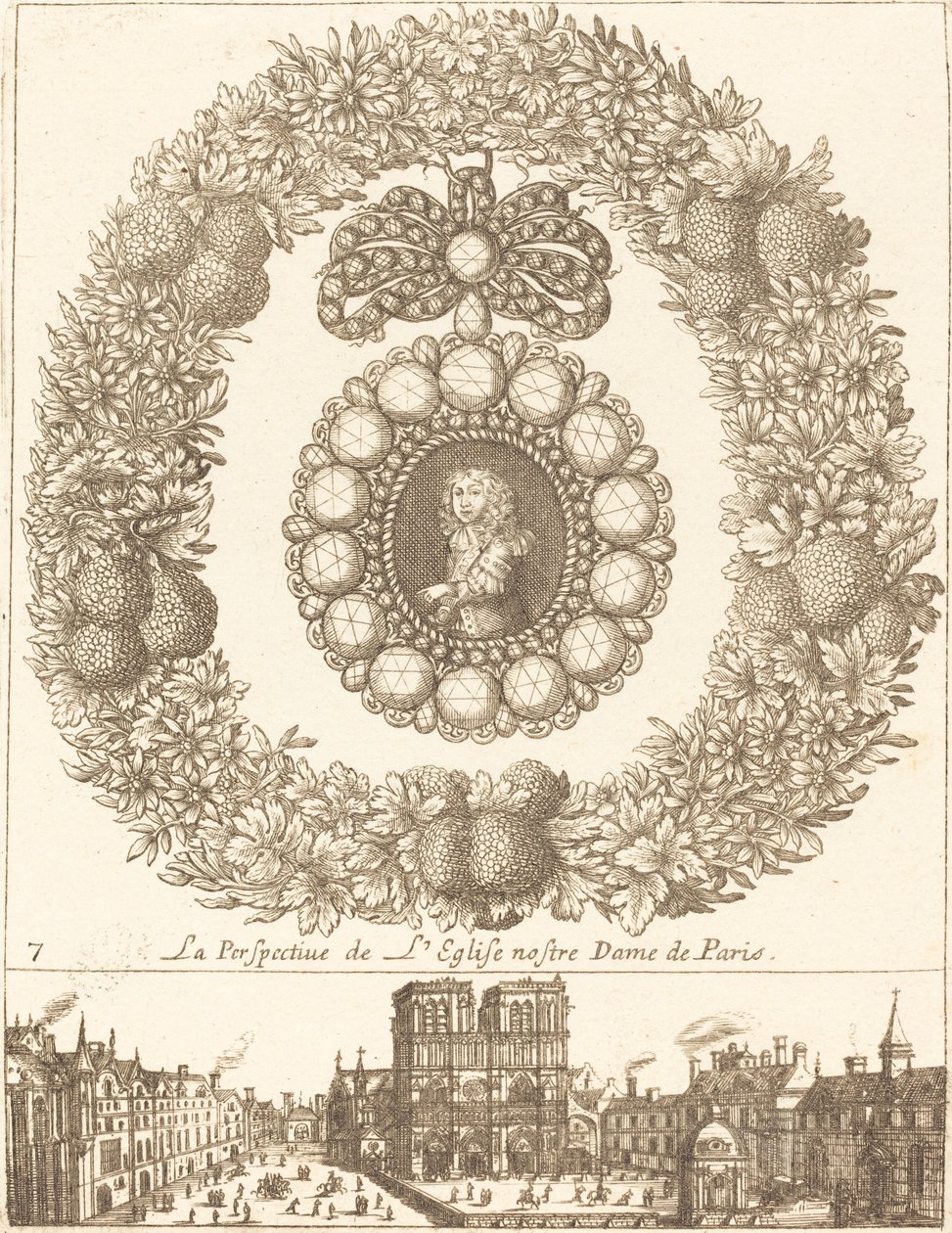 Perspektywa kościoła Notre Dame de Paris autorstwa François Le Febvre