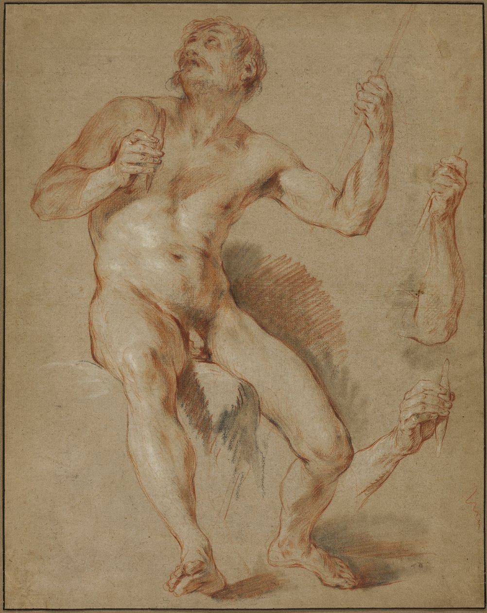 Hercules Seated, studium dla Herkulesa i Omphale autorstwa François Le Moyne