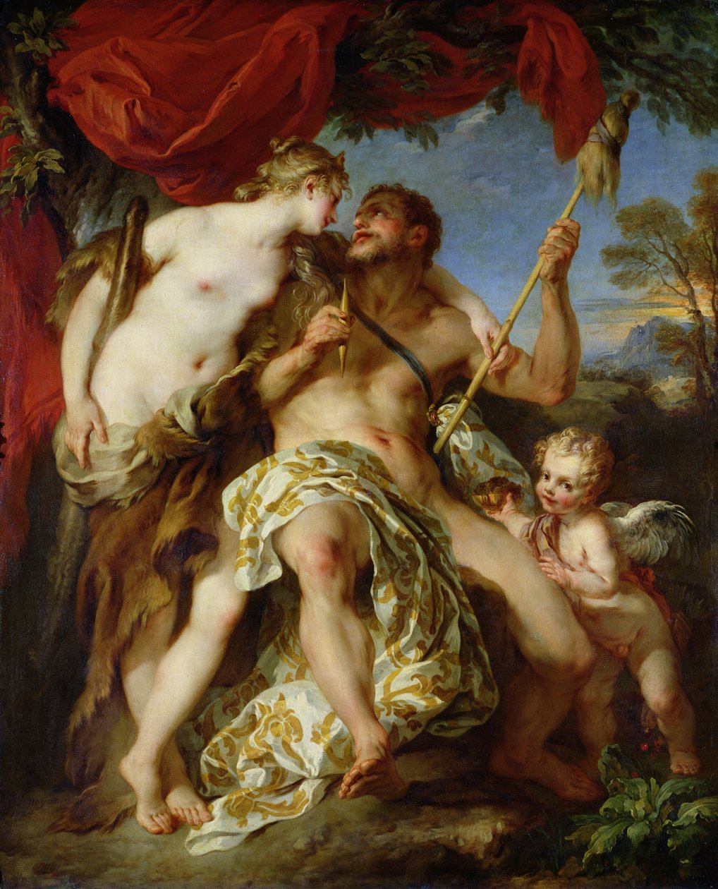 Herkules i Omfale, 1724 autorstwa François Lemoyne