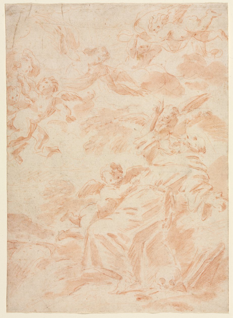 Stygmatyzacja św. Franciszka, pierwsza tercja XVIII wieku. autorstwa François Lemoyne