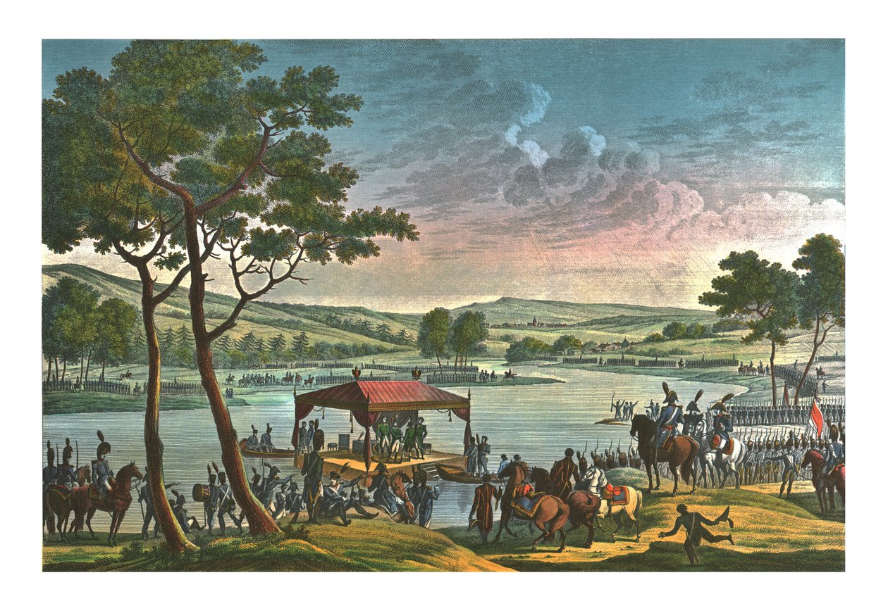 Spotkanie dwóch cesarzy, 25 czerwca 1807, ok. 1850 autorstwa François Louis Couché