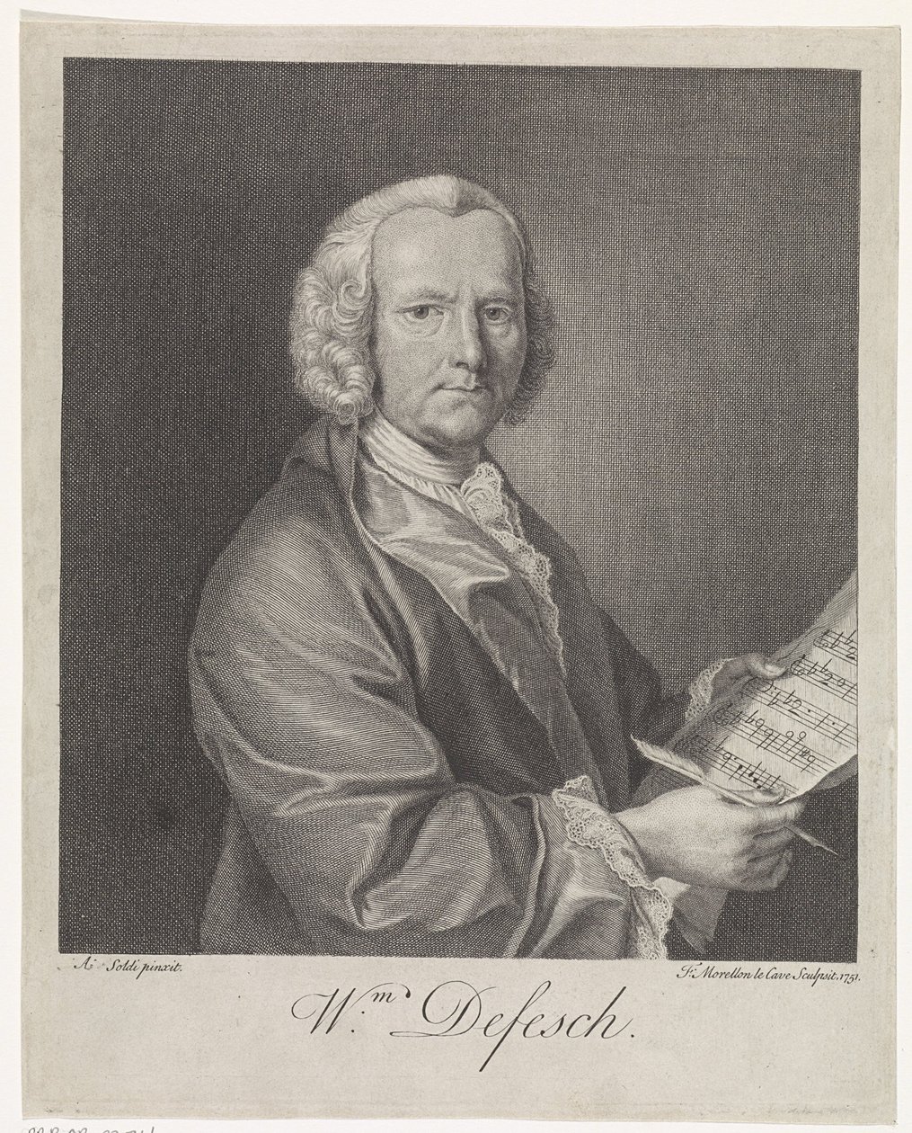 Portret kompozytora Willema de Fescha 1687-1761, 1751 autorstwa François Morellon de La Cave
