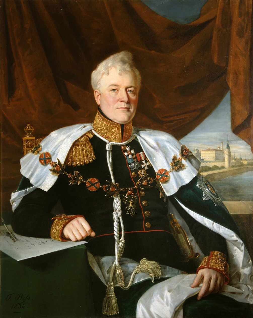 Portret księcia Dmitrija Władimirowicza Golicyna 1771-1844, 1835 autorstwa François Nicolas Riss