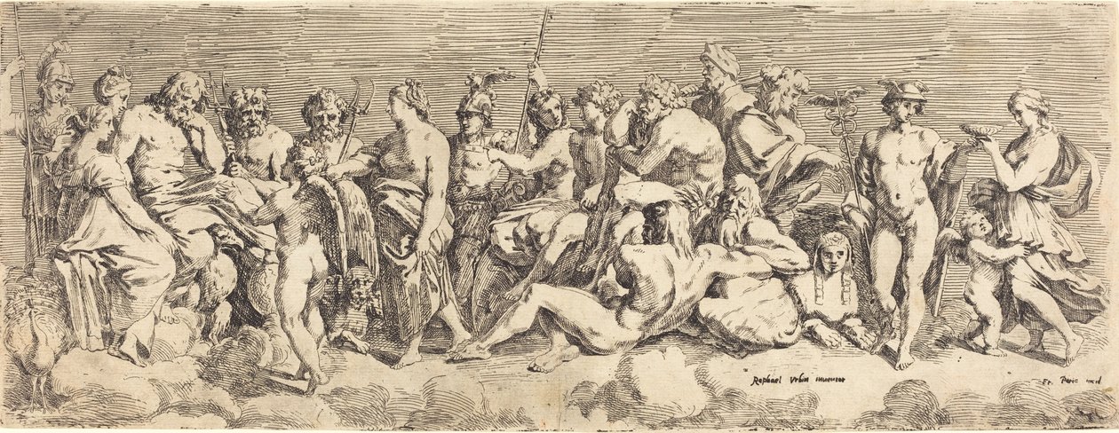 Przyjęcie Psyche do Olimpii autorstwa François Perrier after Raphael