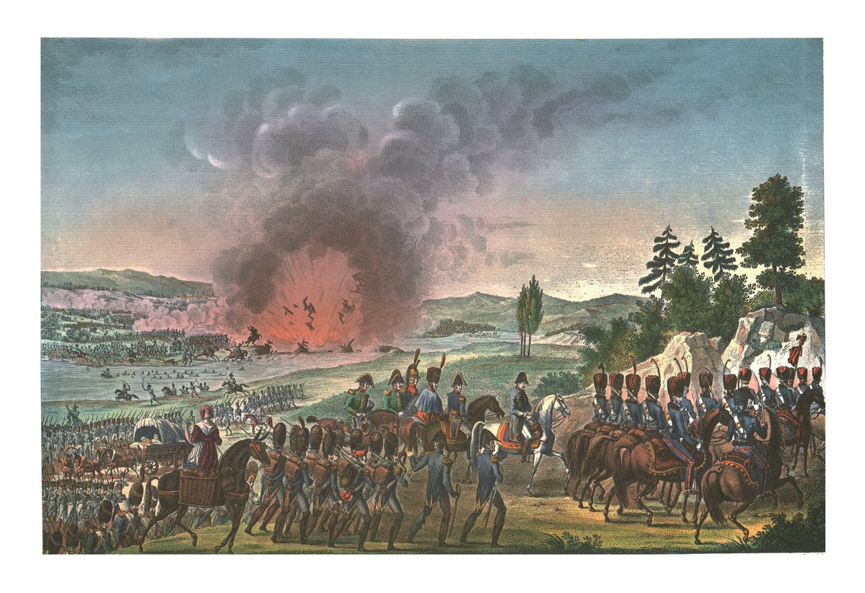 Odwrót Francuzów po bitwie pod Lipskiem, 19 października 1813, ok. 1850 autorstwa François Pigeot